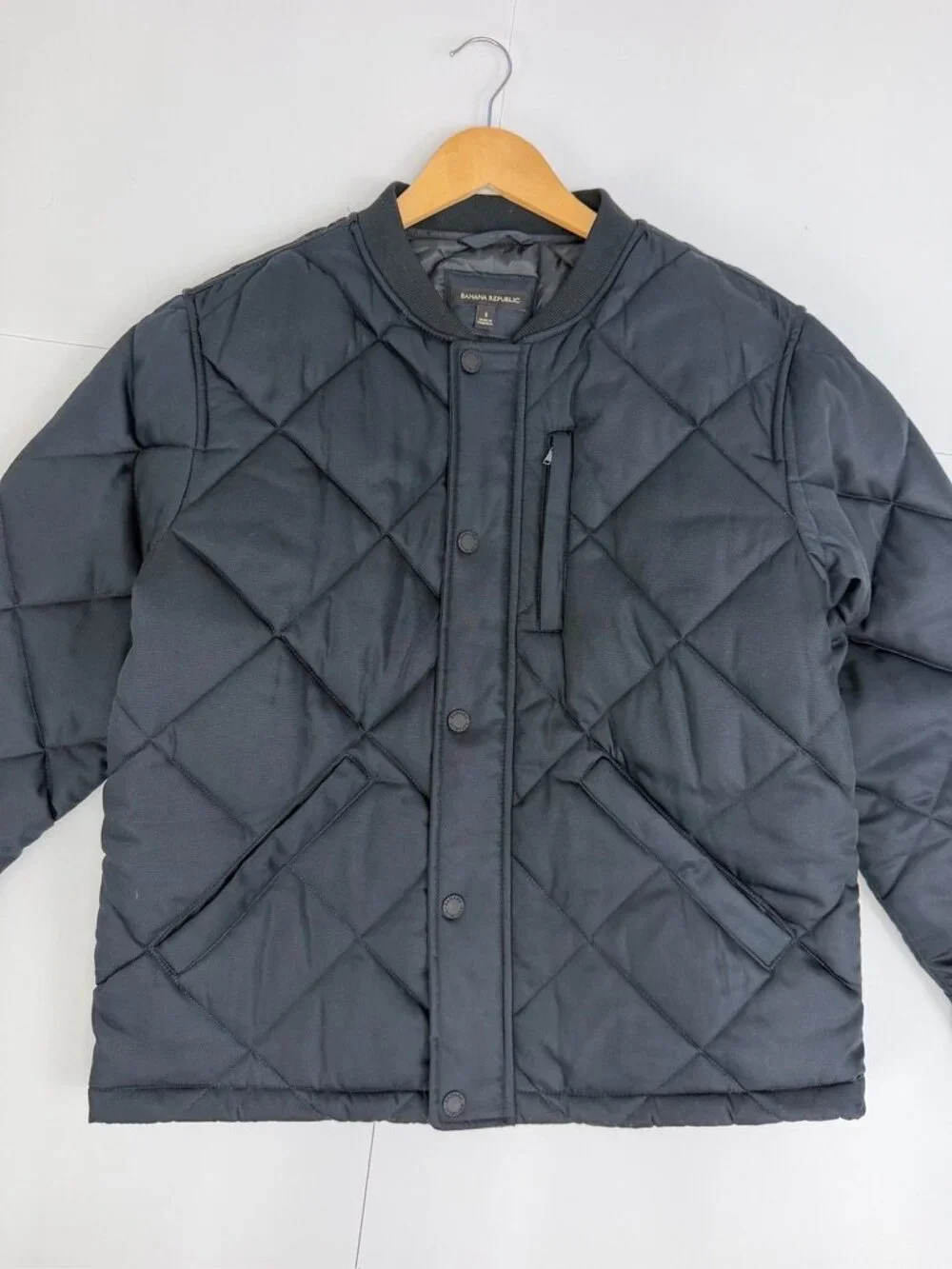 Banana Republic Black Diamond Quilted Bomber Insulated Jacket - Mens Size Small
